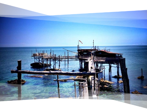 Booming coastling thanks to Trabocchi in Abruzzo, Italy